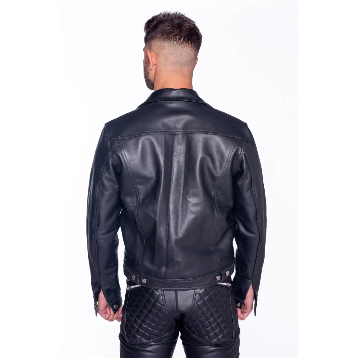 Prowler RED Leather Trucker Jacket Black - Image 2