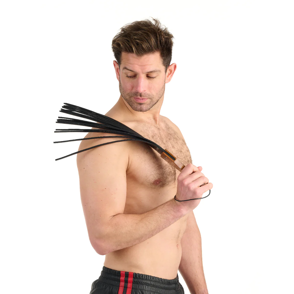 Prowler RED Leather & Wood Fringe Paddle - Image 3