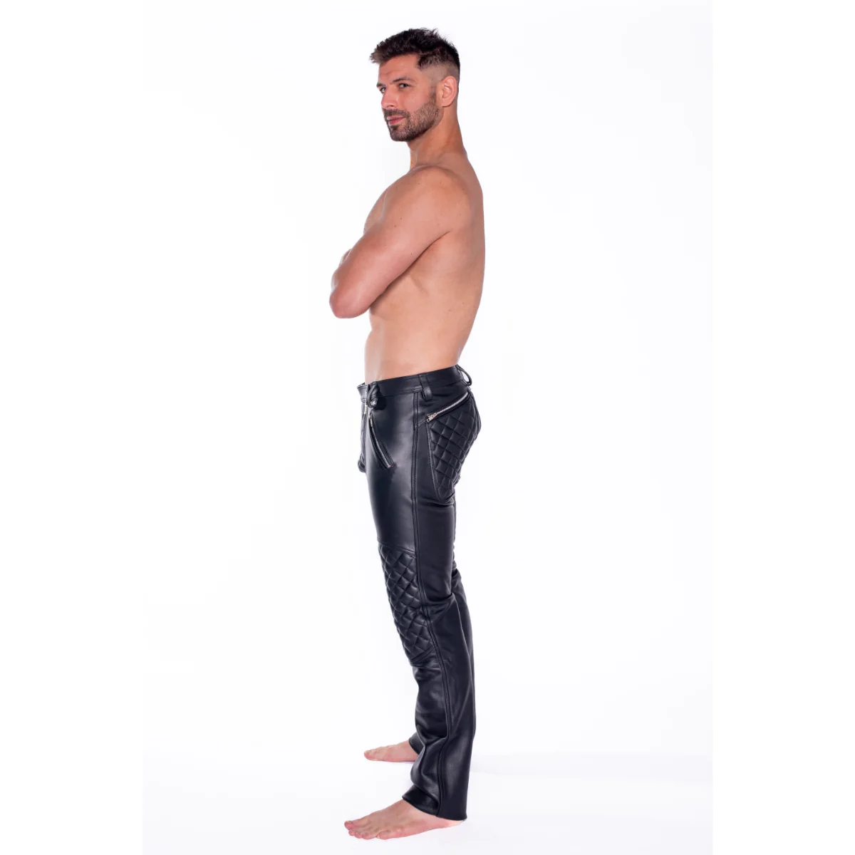 Prowler RED Quilted Leather Sailor Jeans Black - Image 4
