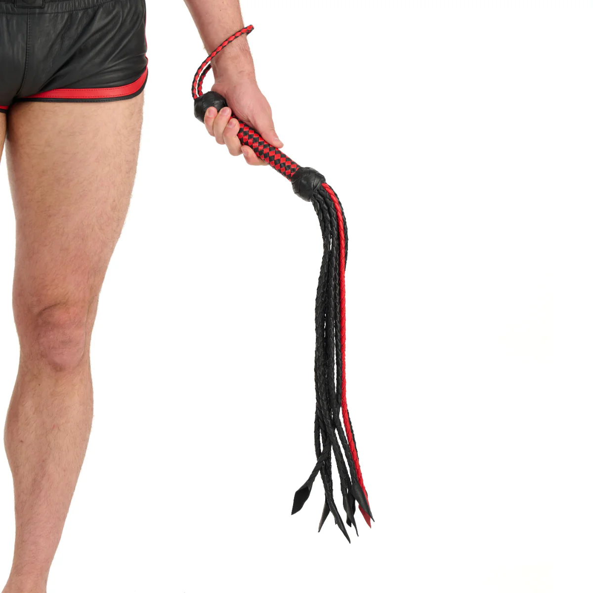 Prowler RED Short Handle Red & Black Flogger - Image 2