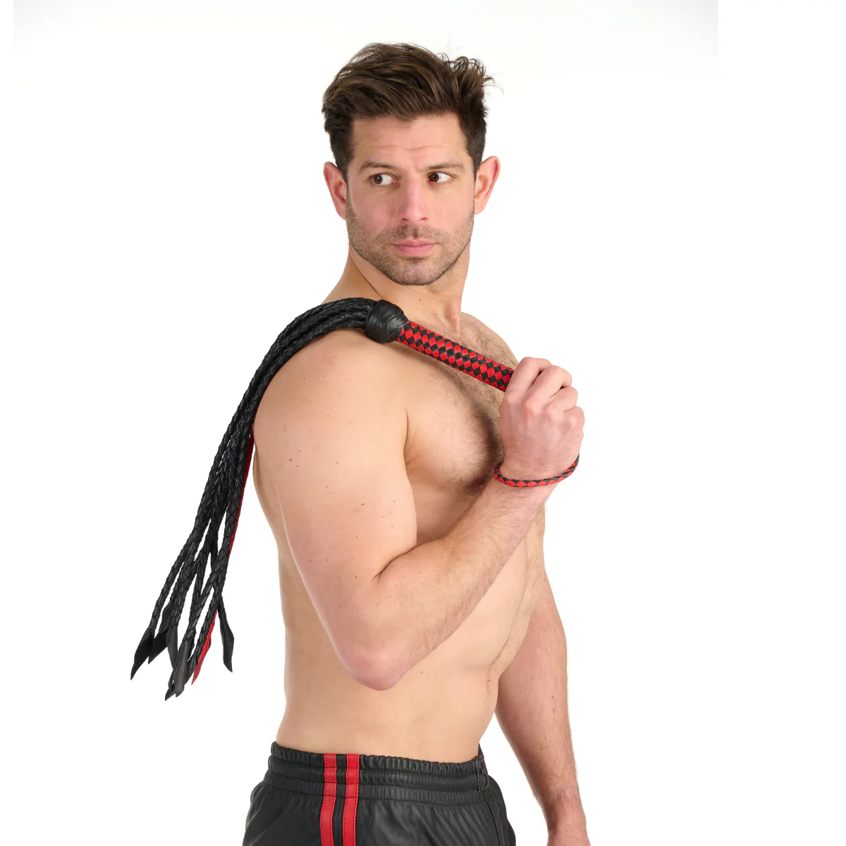 Prowler RED Short Handle Red & Black Flogger - Image 3