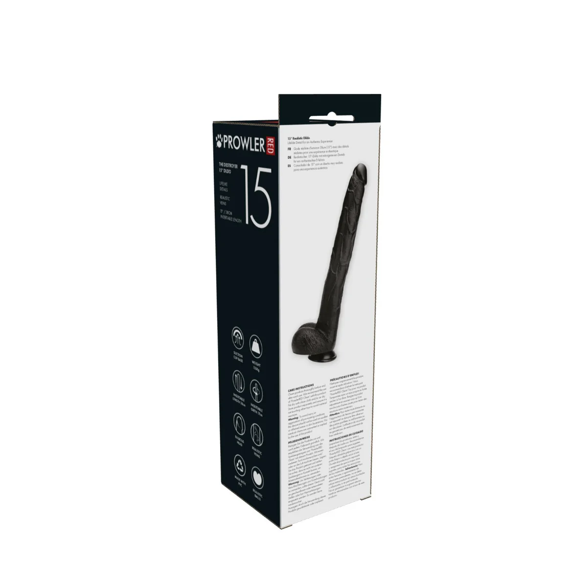 Prowler RED The Destroyer Dildo With Suction Cup Black 15 Inch - Image 4