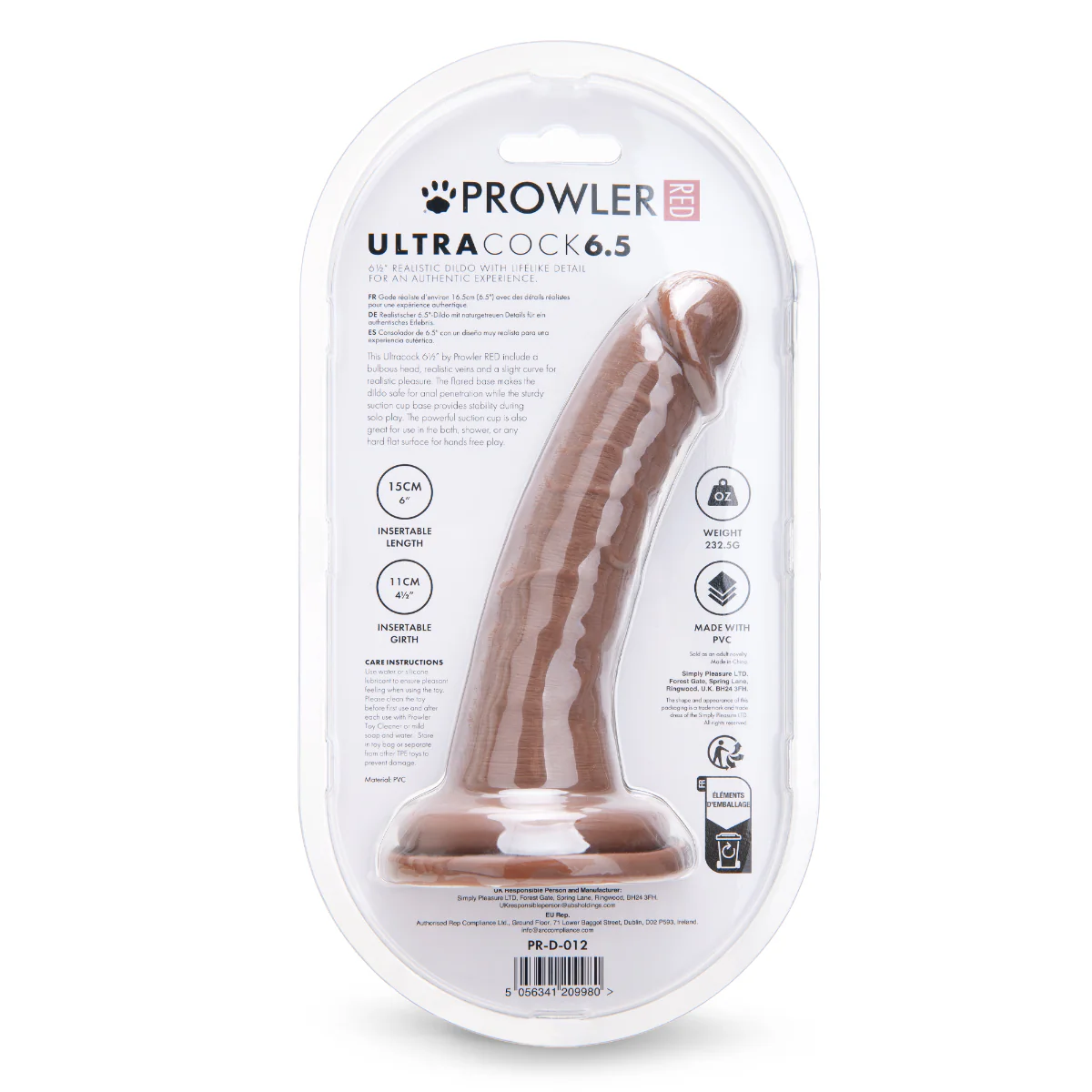 Prowler RED Ultra Cock Dildo Brown 6.5 Inch - Image 3