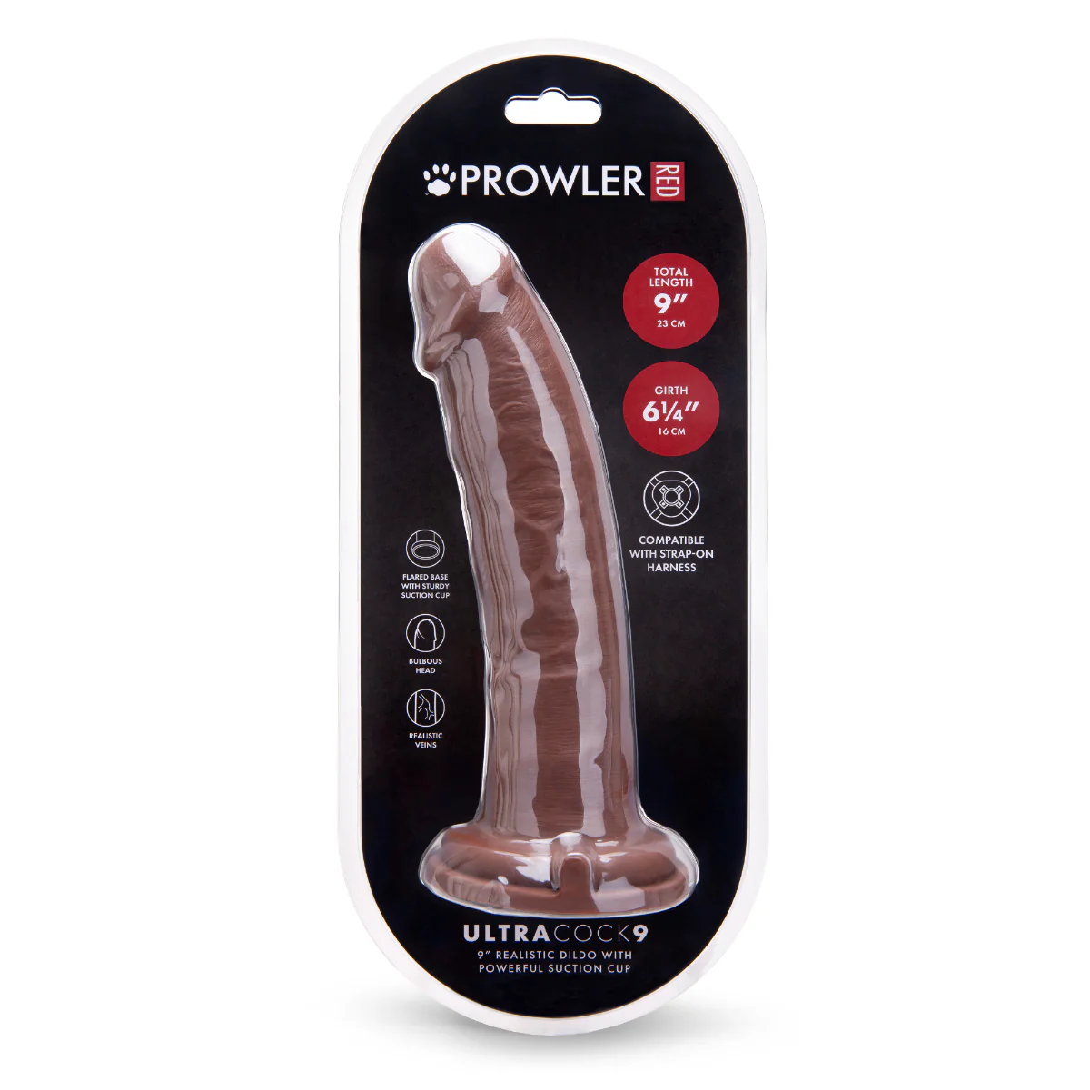 Prowler RED Ultra Cock Dildo Brown 9 Inch - Image 2