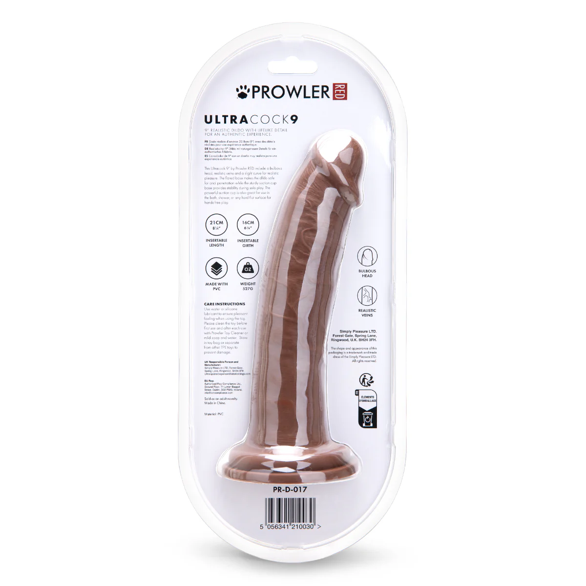 Prowler RED Ultra Cock Dildo Brown 9 Inch - Image 3