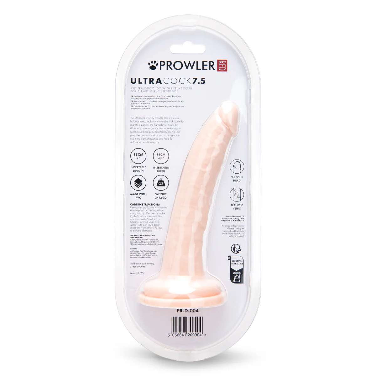 Prowler RED Ultra Cock Dildo Pink 7.5 Inch - Image 3