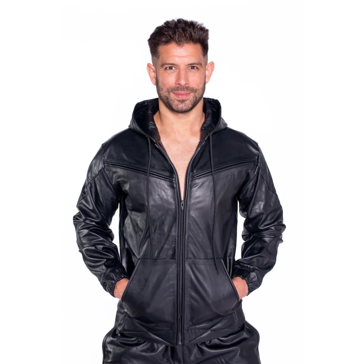 Prowler RED V Sports Leather Jacket Black - Image 3
