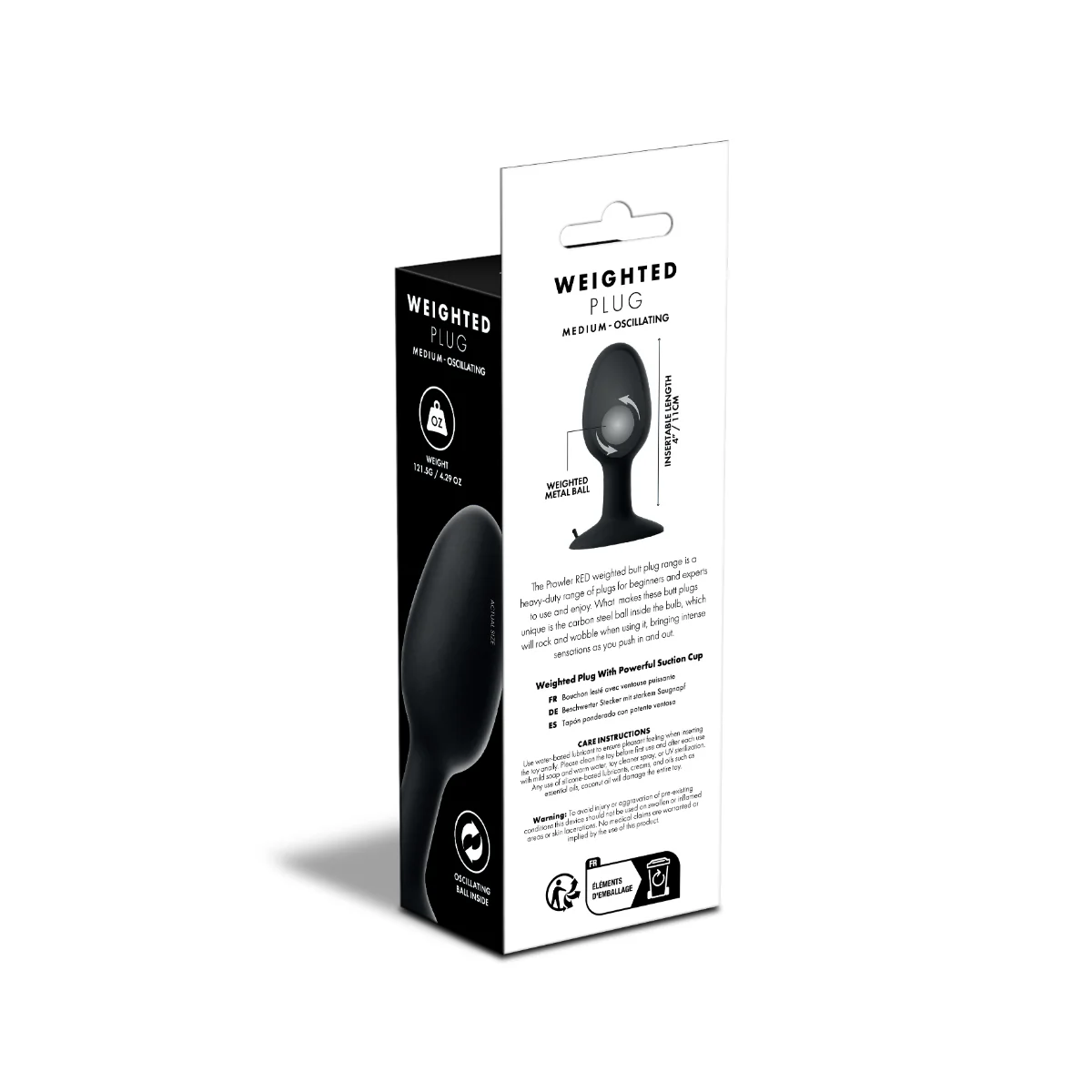 Prowler RED Weighted Butt Plug Black Medium - Image 3