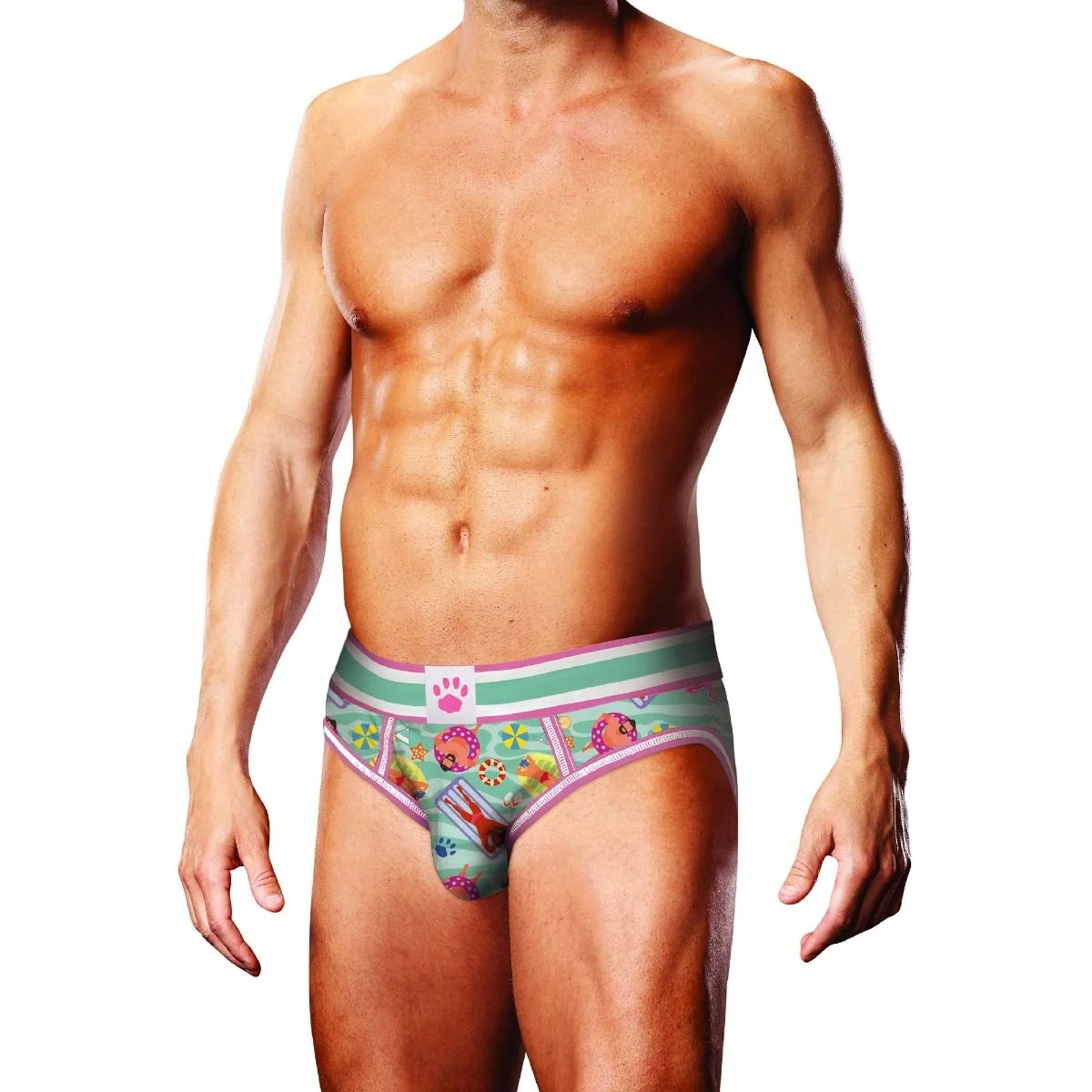 Prowler Swimming Backless Brief Green Pink