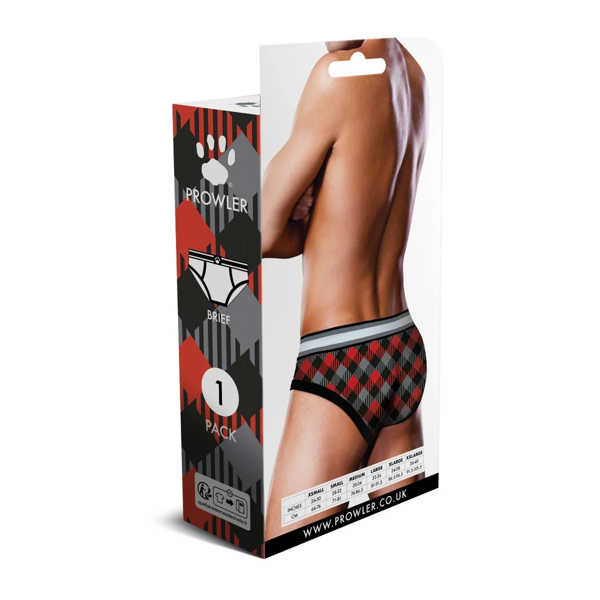 Prowler Tartan 1 Brief Black Red - Image 4