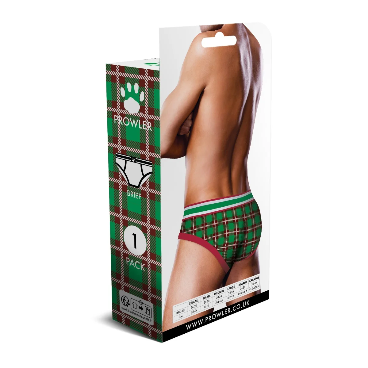 Prowler Tartan 2 Brief Green Red - Image 4