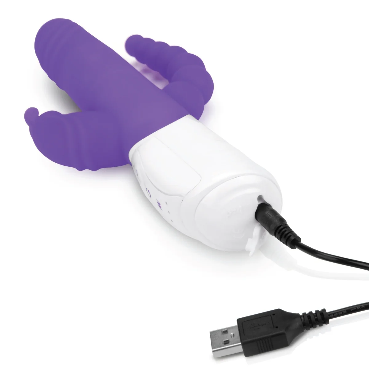 Rabbit Essentials Double Penetration Rabbit Vibrator With Rotating Shaft Purple - Image 3