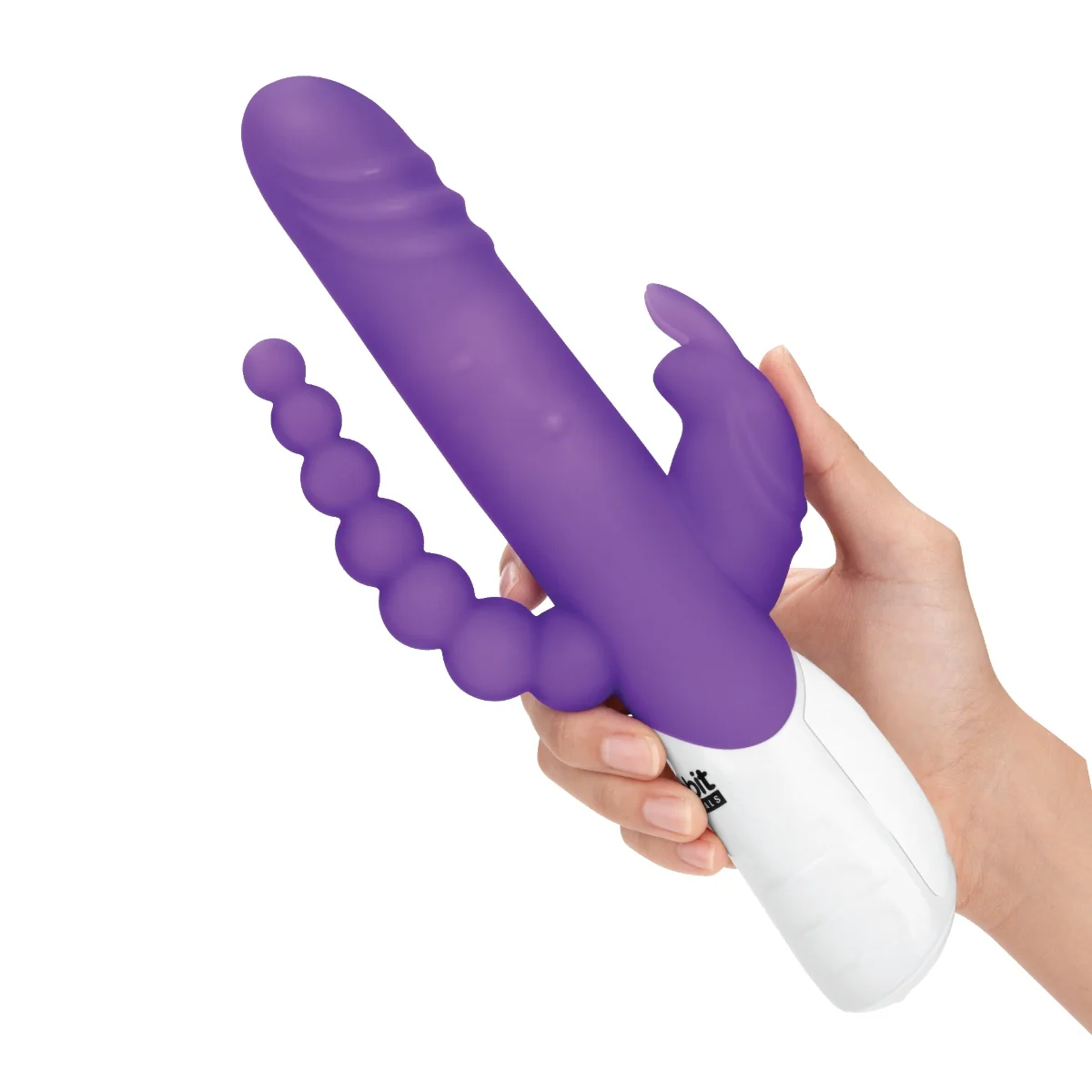Rabbit Essentials Double Penetration Rabbit Vibrator With Rotating Shaft Purple - Image 4