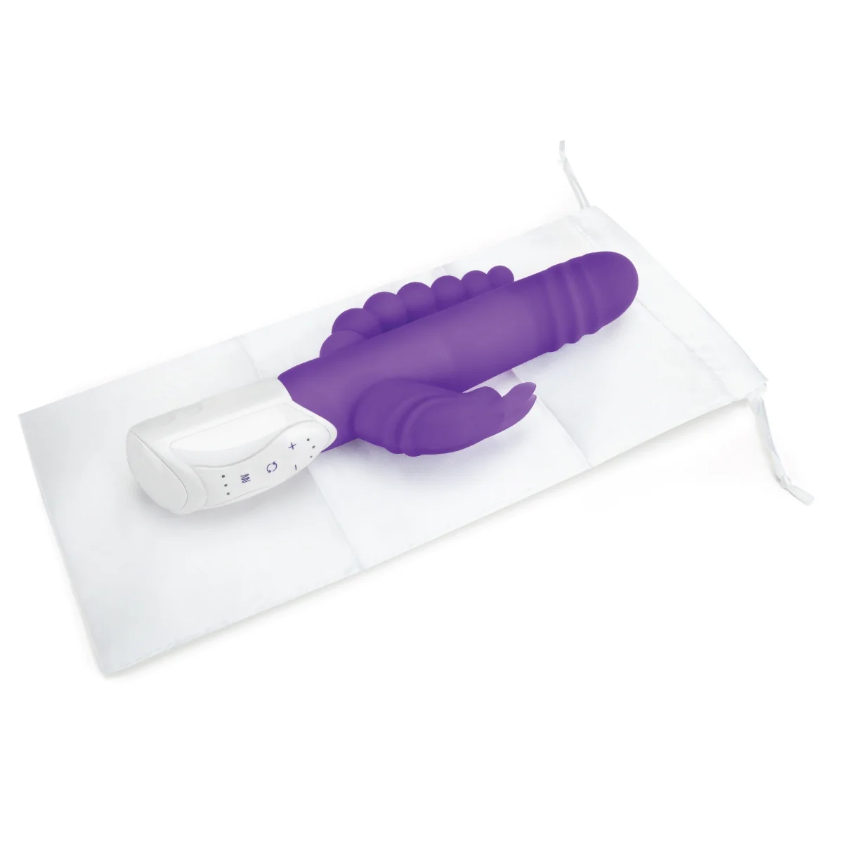 Rabbit Essentials Double Penetration Rabbit Vibrator With Rotating Shaft Purple - Image 5