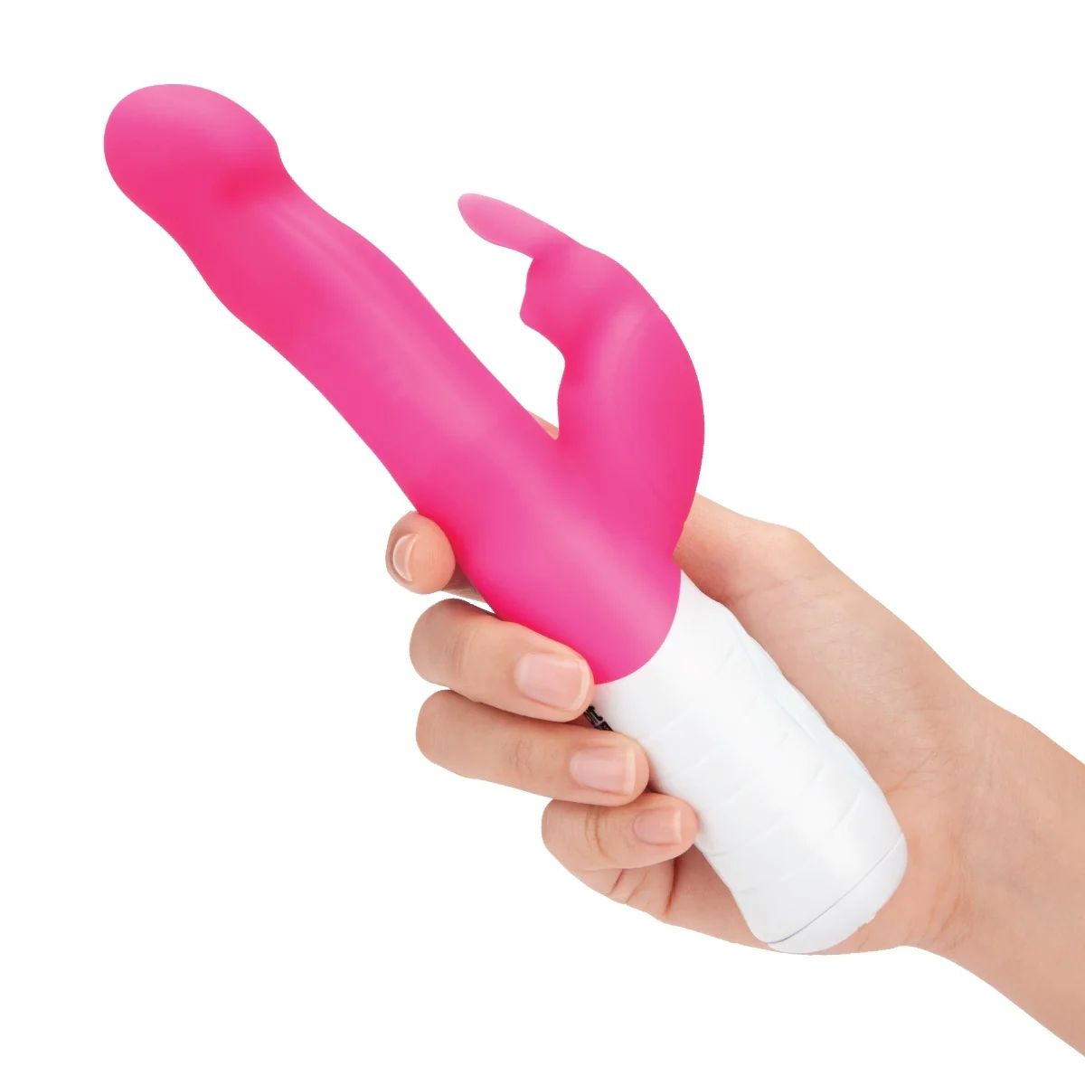 Rabbit Essentials Slim Shaft Rabbit Vibrator With Rotating Beads Hot Pink - Image 4