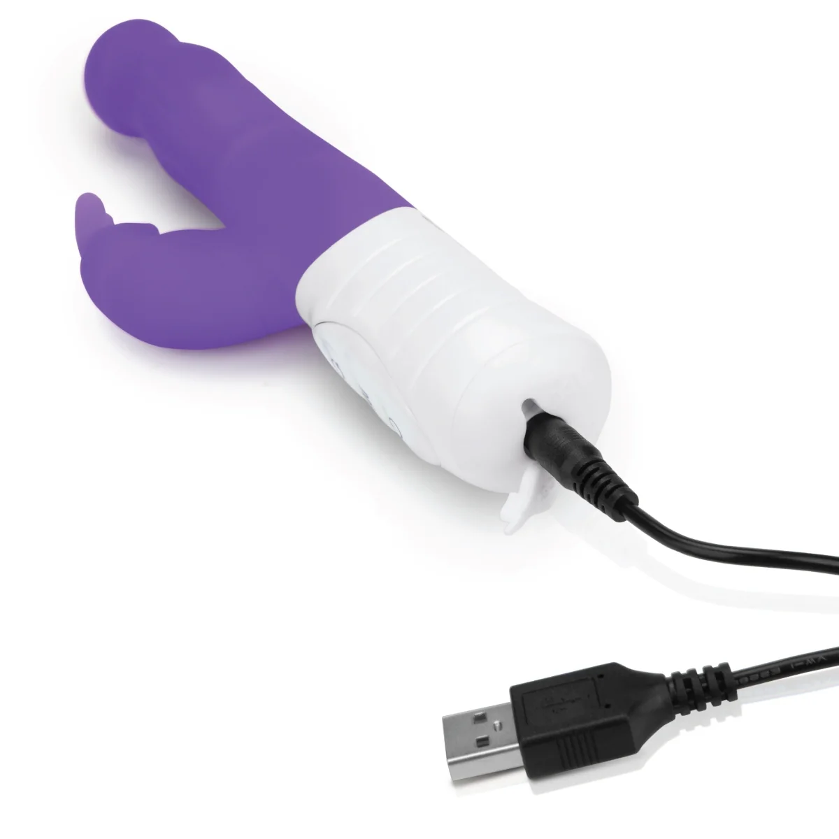 Rabbit Essentials Slim Shaft Rabbit Vibrator With Rotating Beads Purple - Image 3