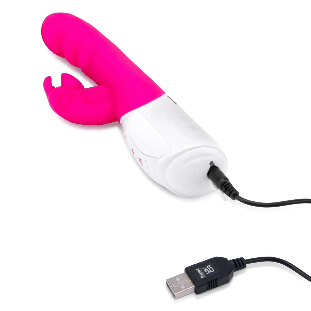 Rabbit Essentials Suction Rabbit Vibrator With Throbbing Shaft Hot Pink - Image 3