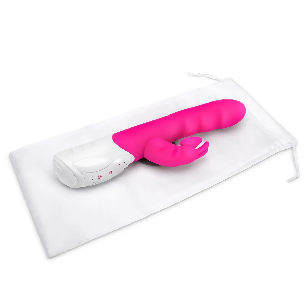 Rabbit Essentials Suction Rabbit Vibrator With Throbbing Shaft Hot Pink - Image 5