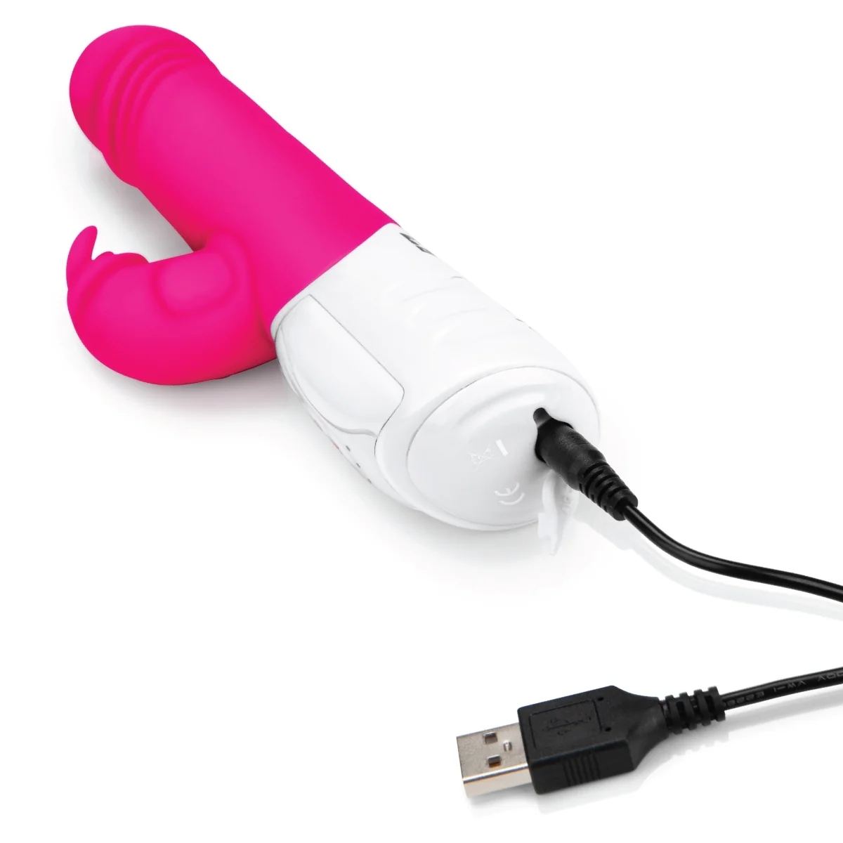 Rabbit Essentials Thrusting Rabbit Vibrator With Throbbing Shaft Hot Pink - Image 3