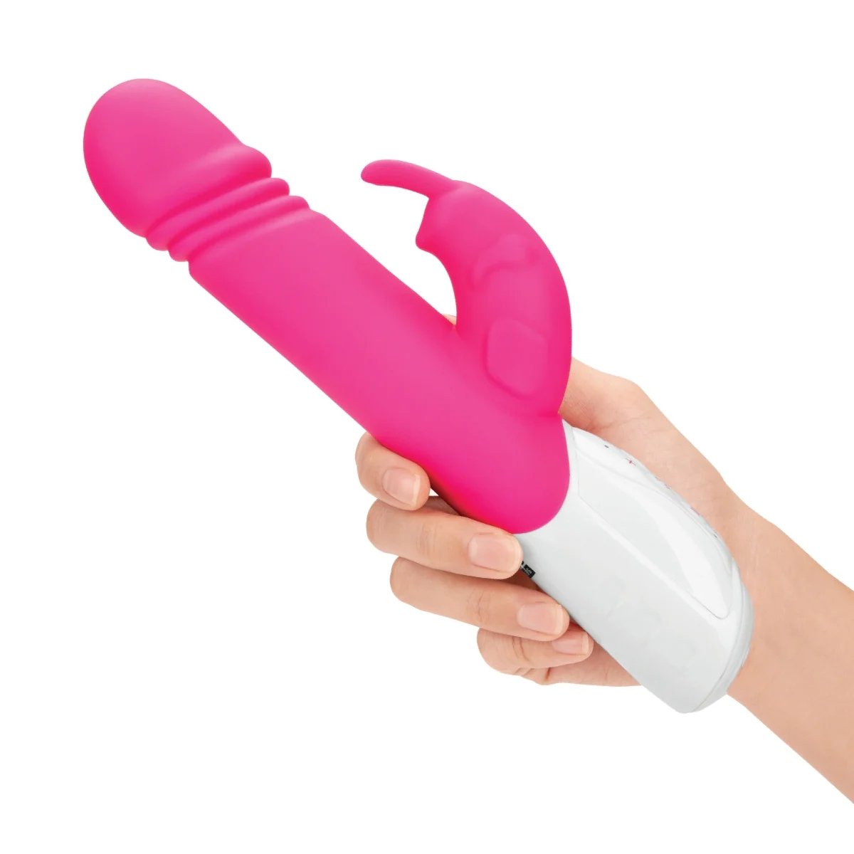 Rabbit Essentials Thrusting Rabbit Vibrator With Throbbing Shaft Hot Pink - Image 4