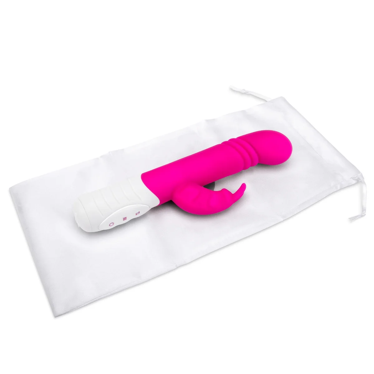 Rabbit Essentials Thrusting Slim Shaft Rabbit Vibrator With Thrusting Function Hot Pink - Image 5