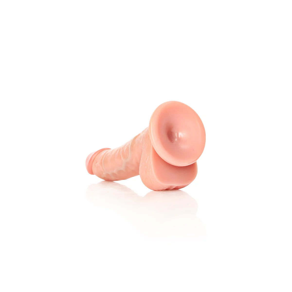 RealRock Curved Realistic Dildo With Balls & Suction Cup Pink 6 Inch - Image 5