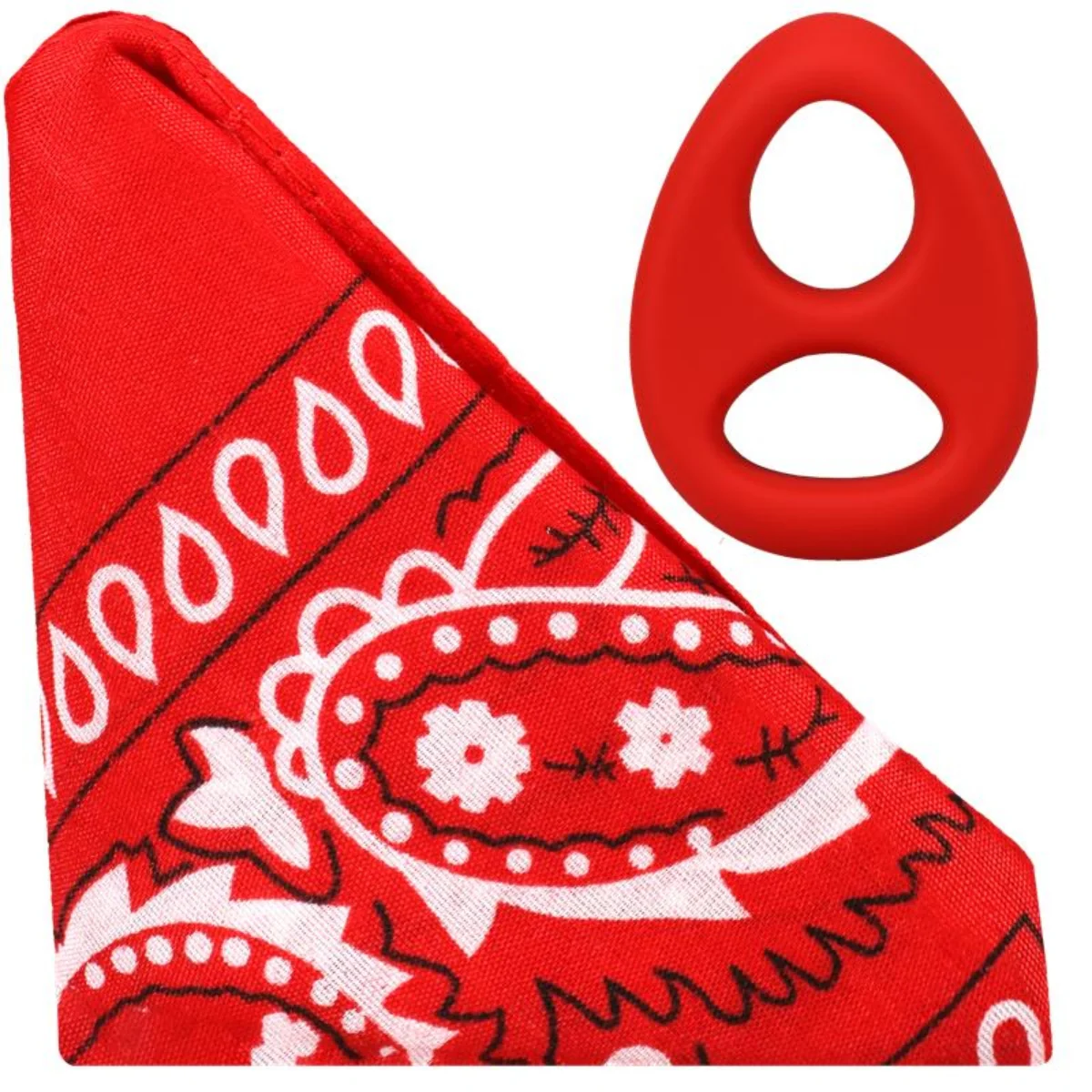 Rock Solid The Code Silicone Cock Ring With Bandana Red - Image 3