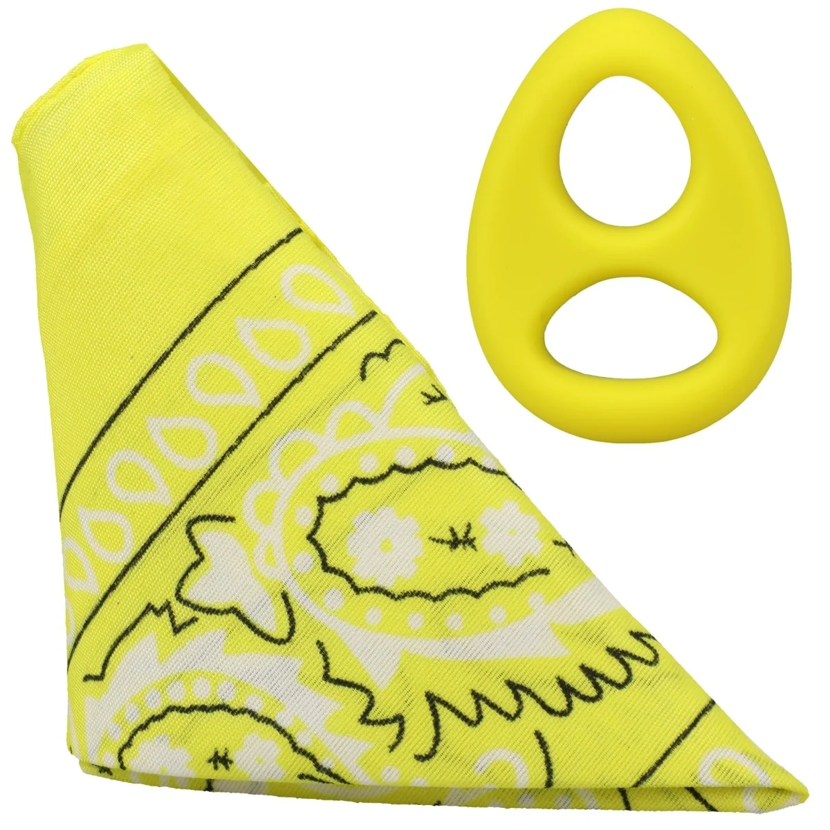 Rock Solid The Code Silicone Cock Ring With Bandana Yellow - Image 3