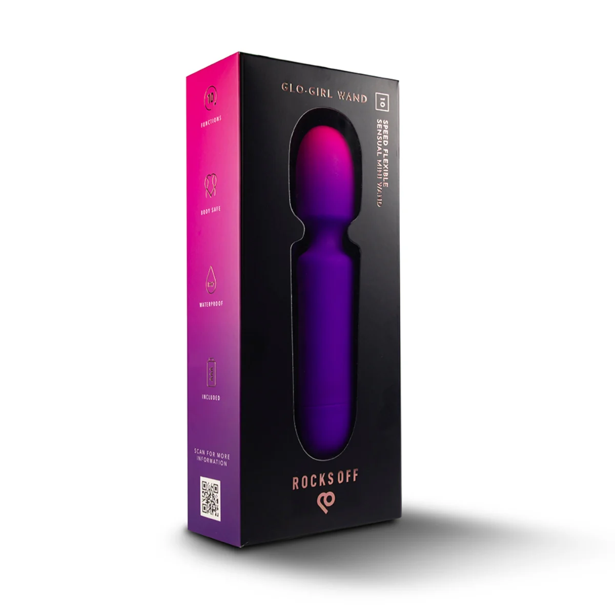 Rocks Off Glo-Girl Wand Vibrator Purple Pink - Image 2