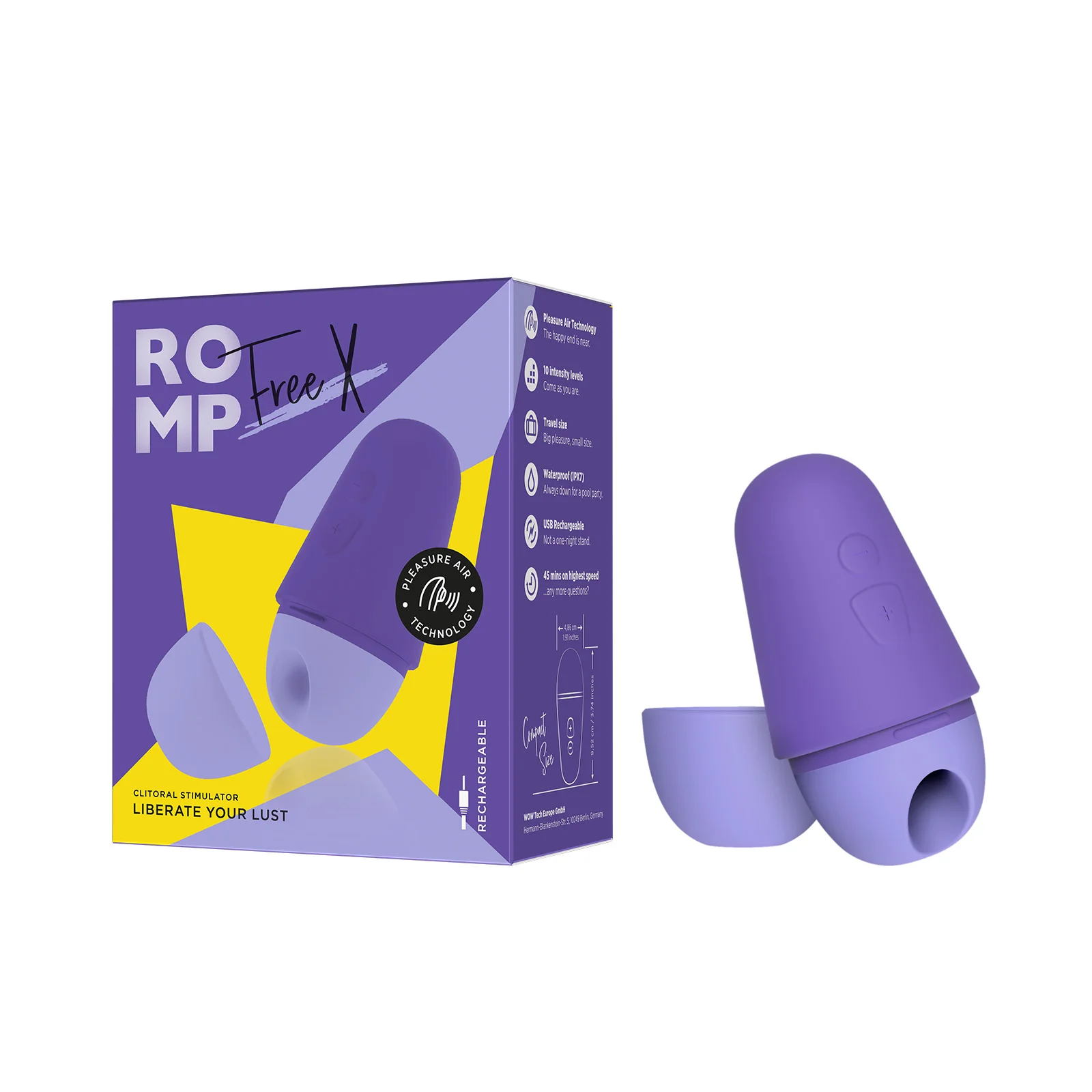 ROMP Free X Travel Ready Clitoral Stimulator Purple - Image 2