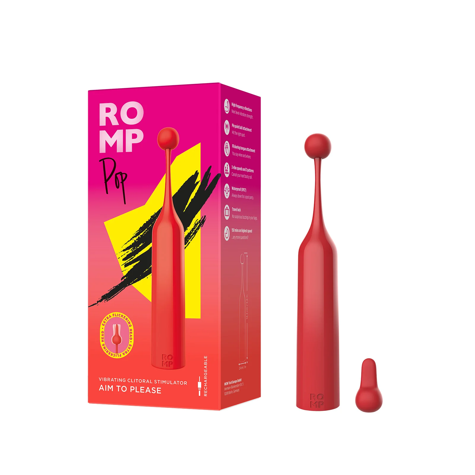 ROMP Pop Clitoral Stimulator Red - Image 2