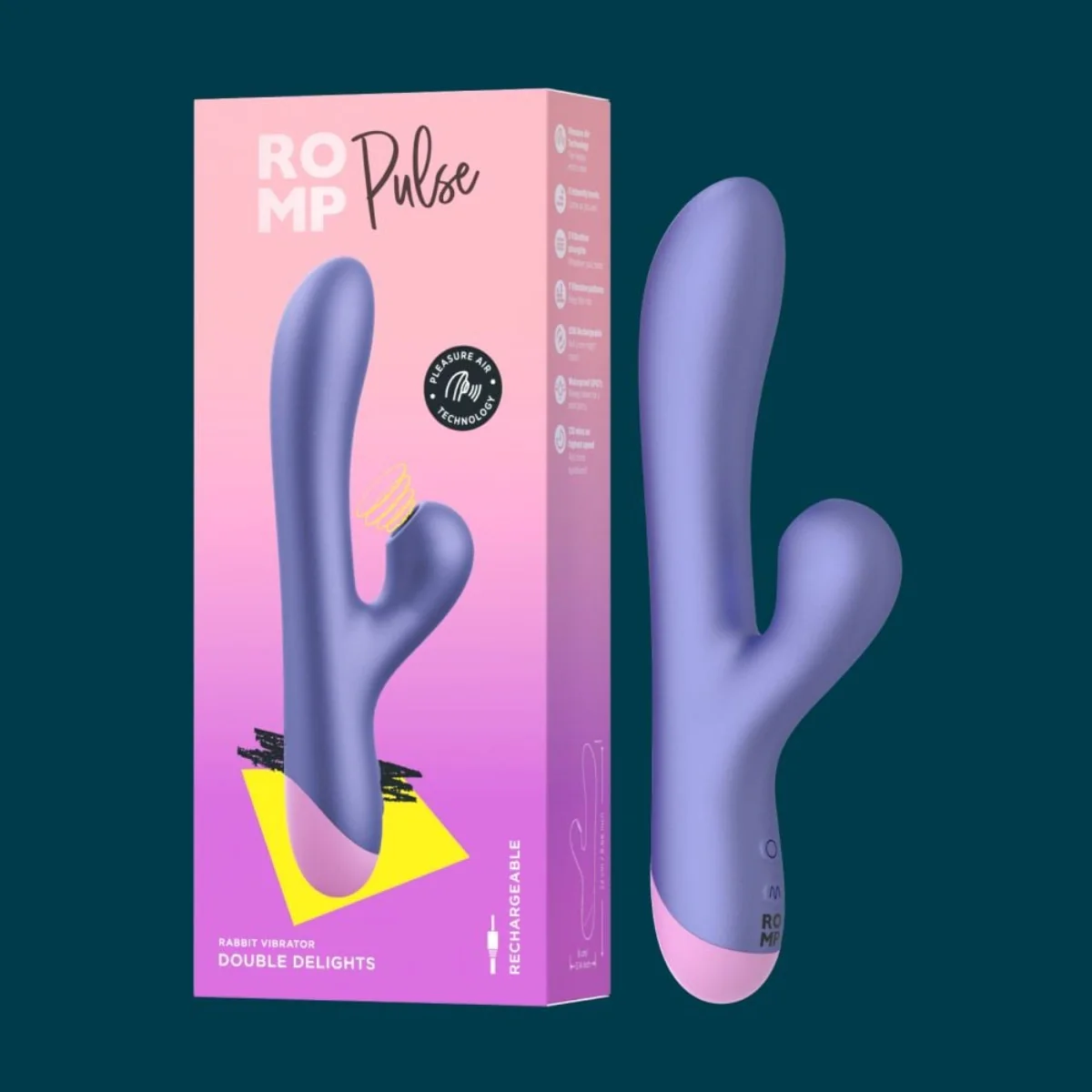 ROMP Pulse Rabbit Vibrator Purple - Image 2