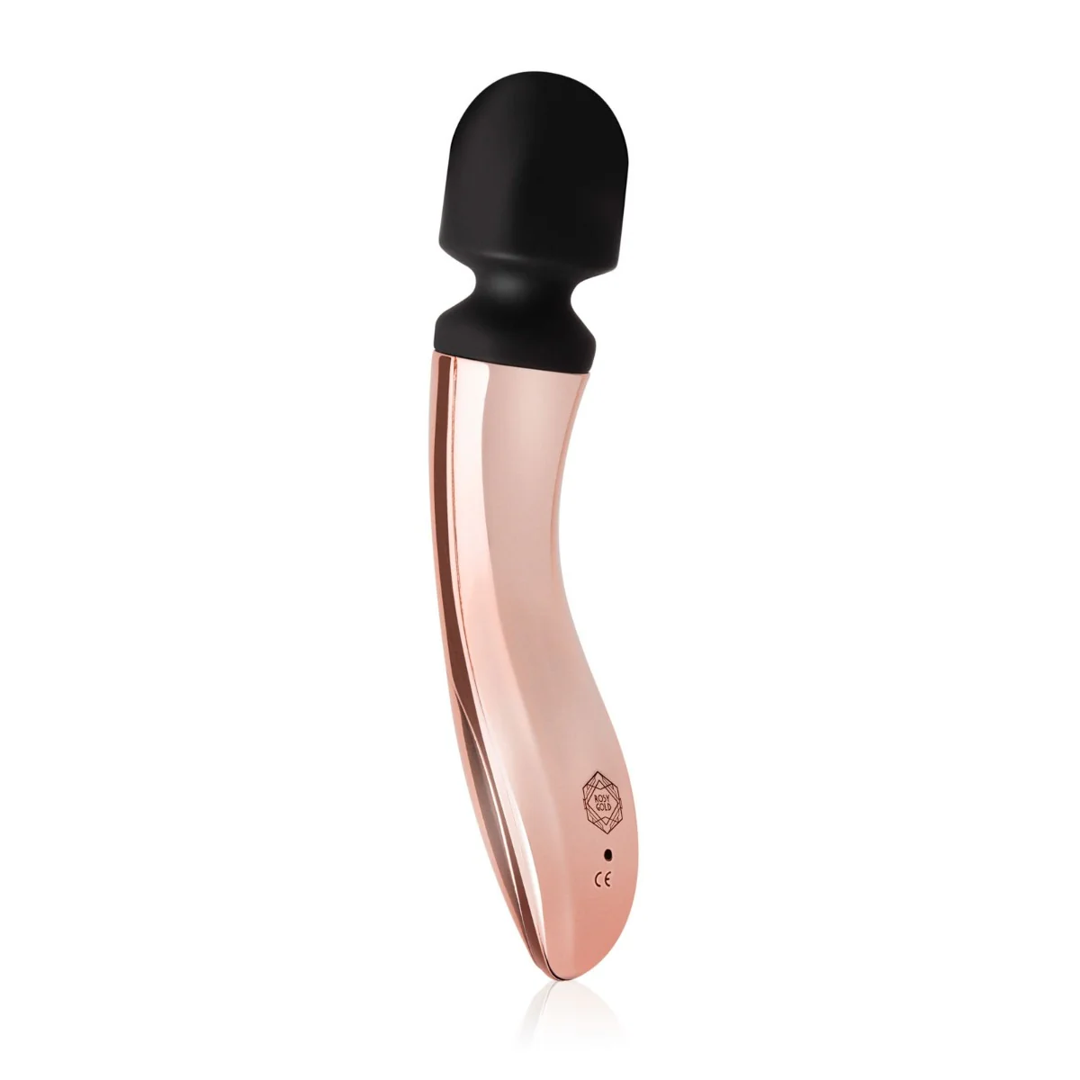Rosy Gold Nouveau Curve Wand Massager Rose Gold Black