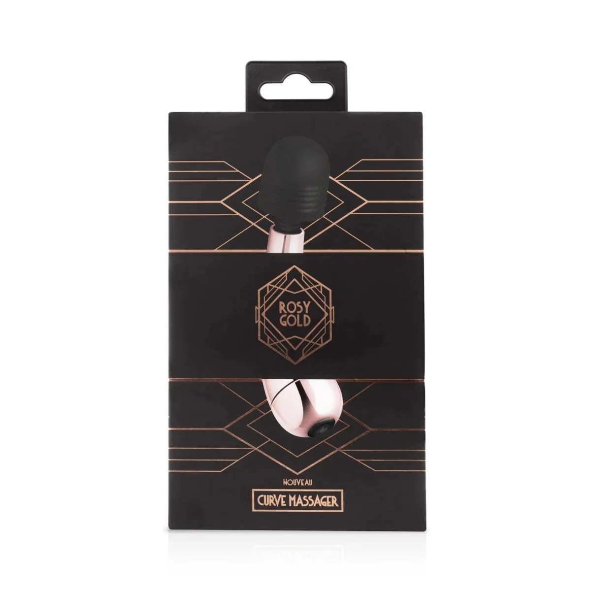 Rosy Gold Nouveau Mini Curve Wand Massager Rose Gold Black - Image 2