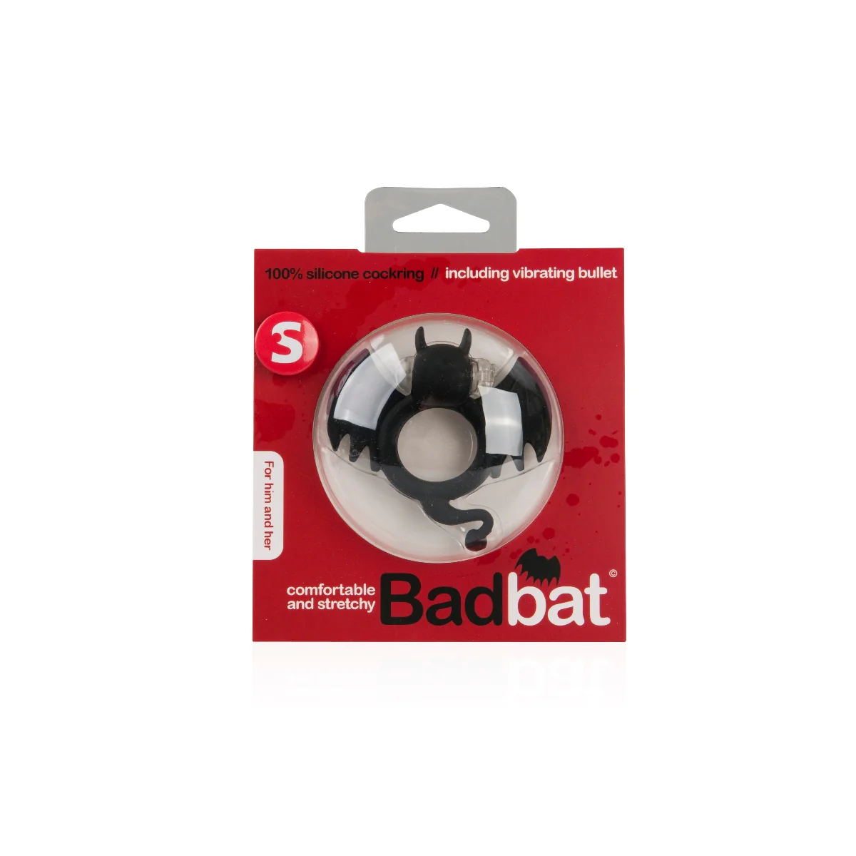 S-Line Bad Bat Vibrating Silicone Cock Ring Black - Image 2