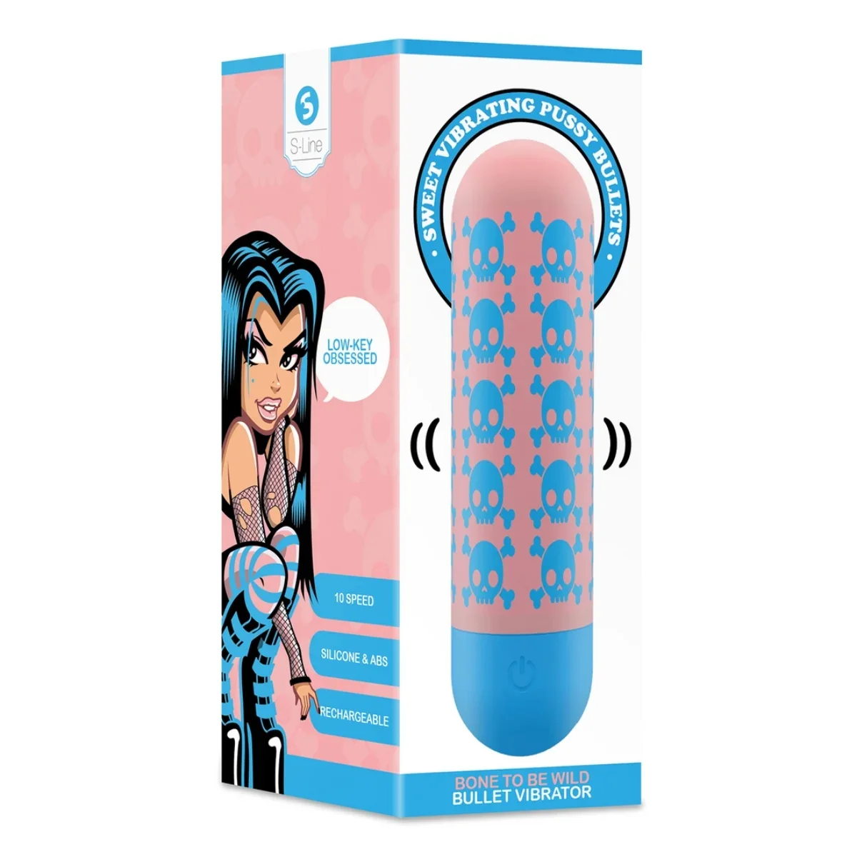 S-Line Bone To Be Wild Bullet Vibrator Pink Blue - Image 2