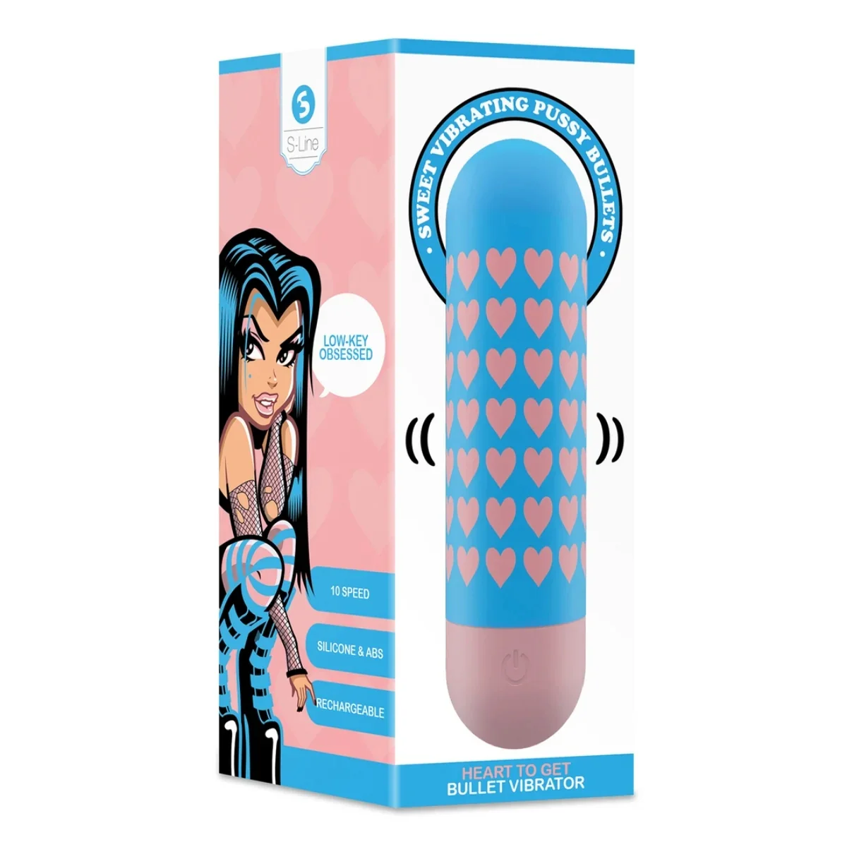 S-Line Heart To Get Bullet Vibrator Blue Pink - Image 2
