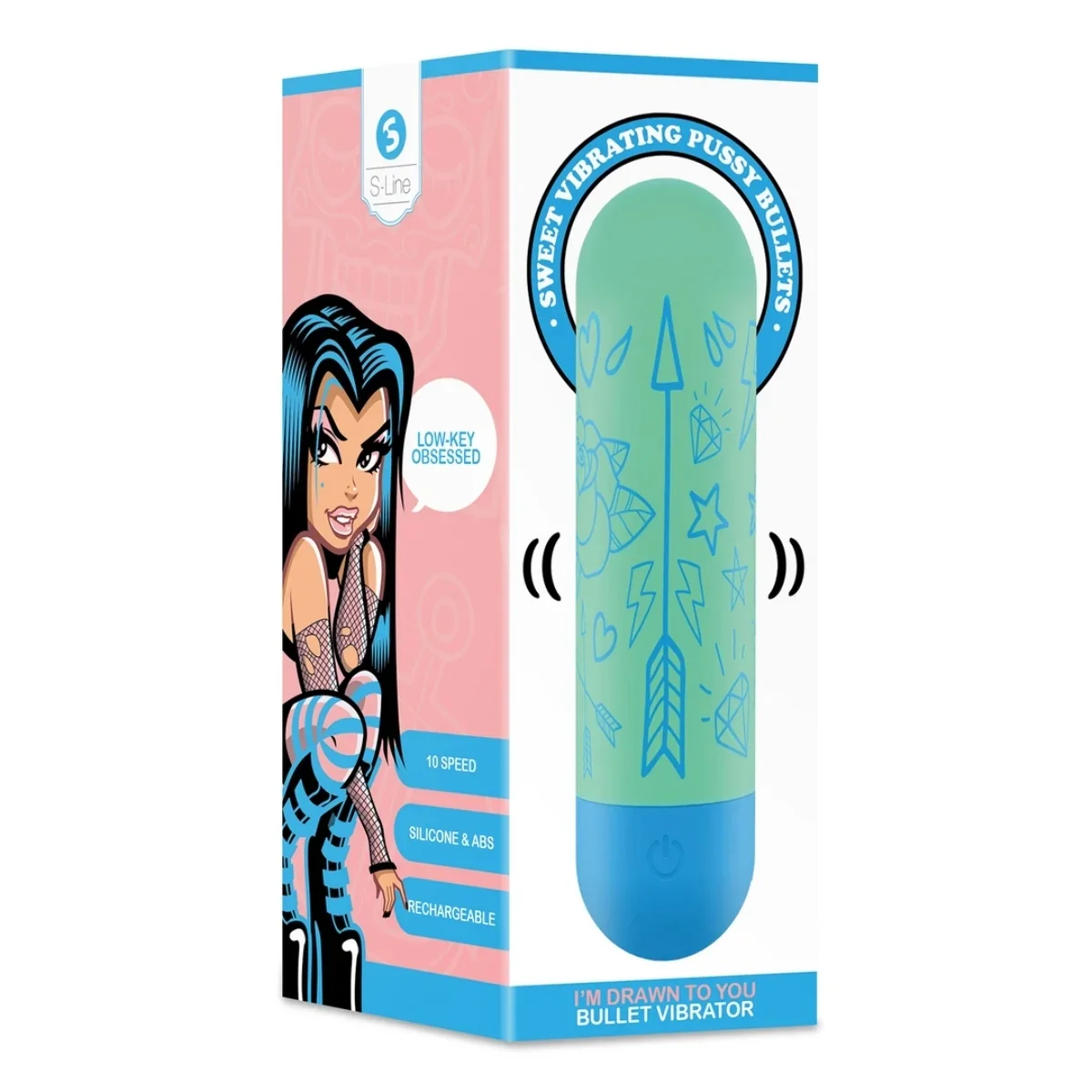 S-Line I'm Drawn To You Bullet Vibrator Green Blue - Image 2
