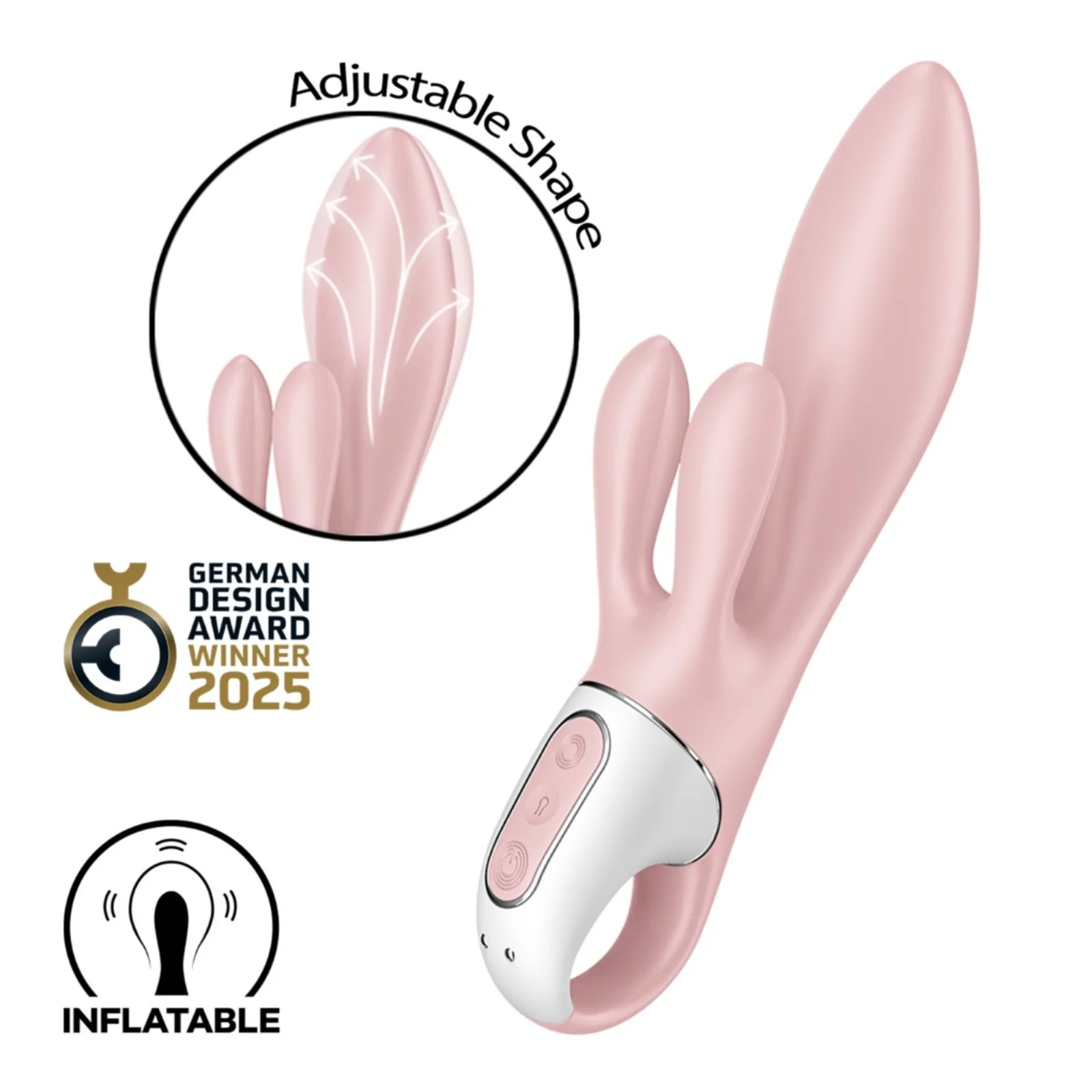 Satisfyer Air Pump Bunny 3 Inflatable Rabbit Vibrator Pink - Image 3