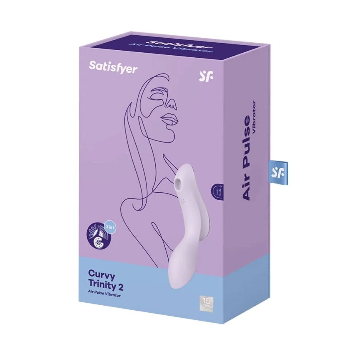 Satisfyer Curvy Trinity 2 Air Pulse Vibrator Violet - Image 2
