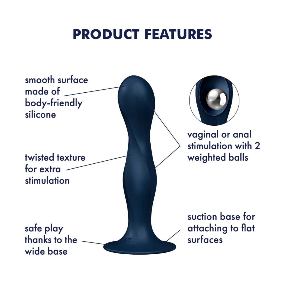 Satisfyer Double Ball-R Weighted Dildo Blue - Image 4