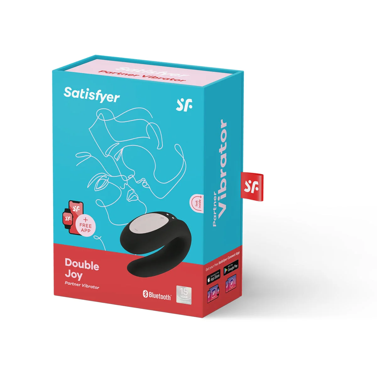 Satisfyer Double Joy Partner Vibrator Black - Image 2
