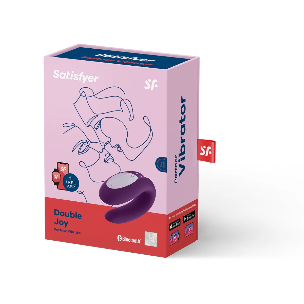 Satisfyer Double Joy Partner Vibrator Violet - Image 2
