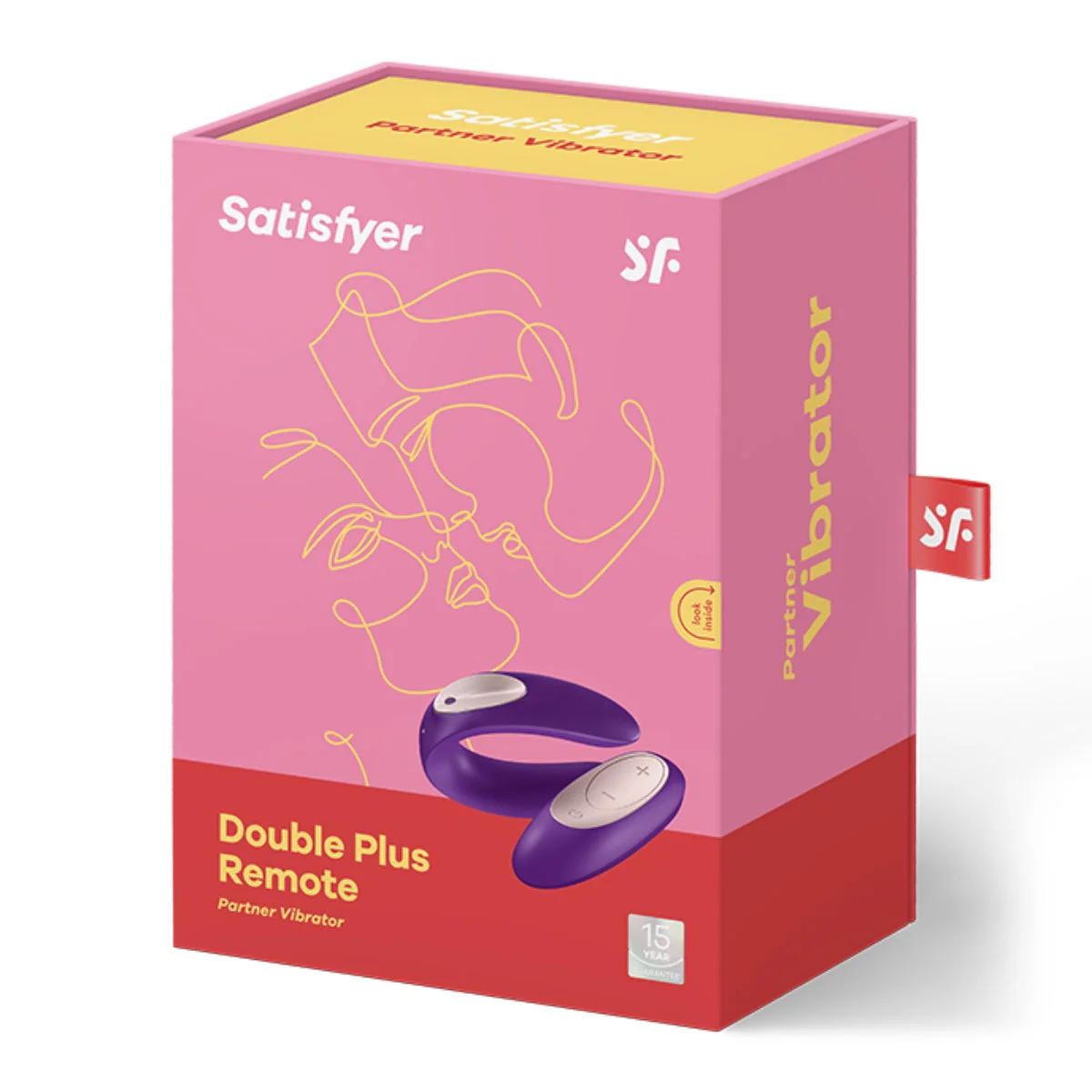 Satisfyer Double Plus Remote Partner Vibrator Purple - Image 2