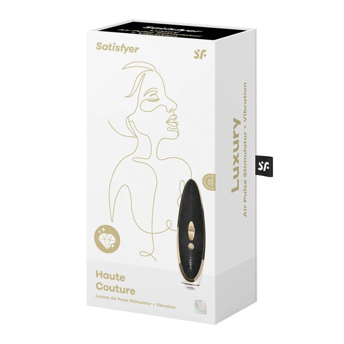 Satisfyer Haute Couture Luxury Air Pulse Stimulator Black Gold White - Image 2