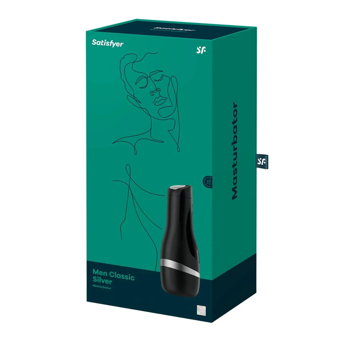 Satisfyer Men Classic Silver Masturbator Black - Image 2