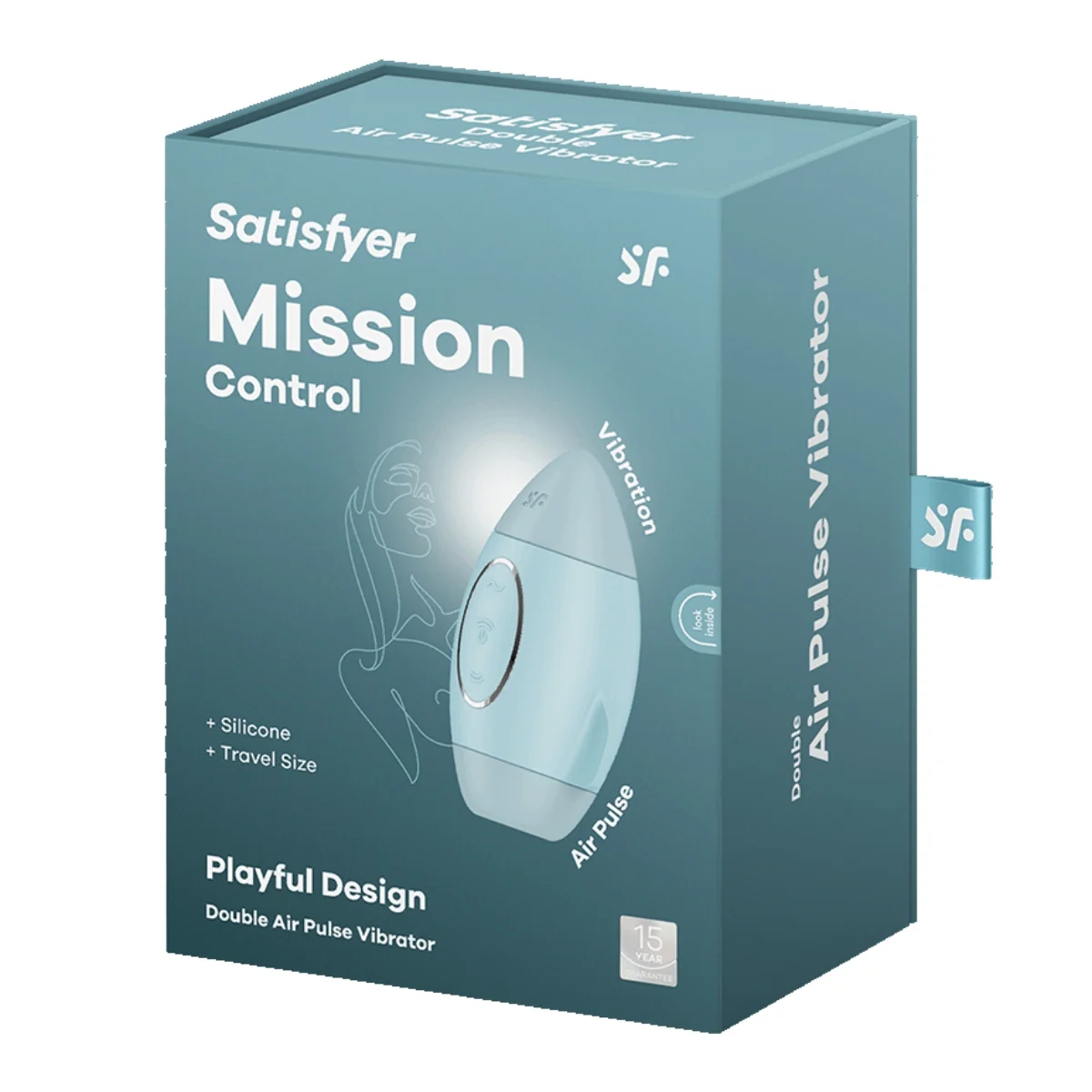 Satisfyer Mission Control Double Air Pulse Vibrator Blue - Image 2