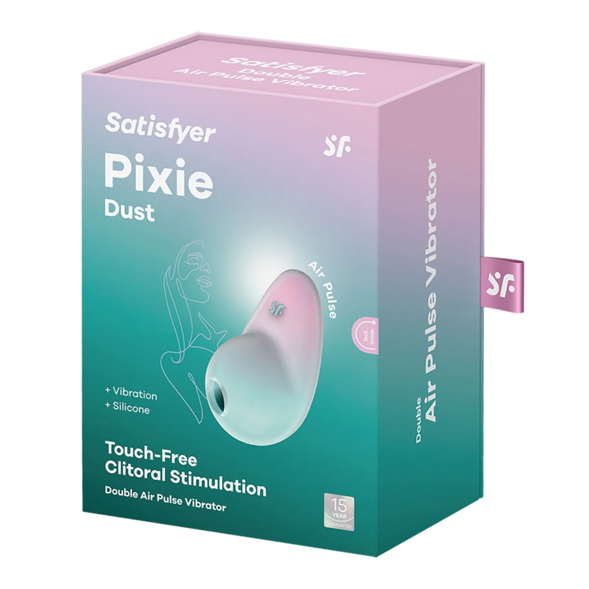 Satisfyer Pixie Dust Double Air Pulse Vibrator Mint Pink - Image 2