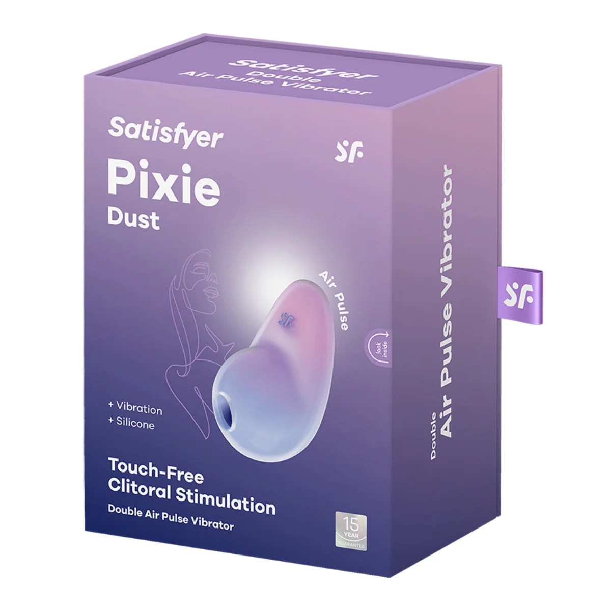 Satisfyer Pixie Dust Double Air Pulse Vibrator Violet Pink - Image 2