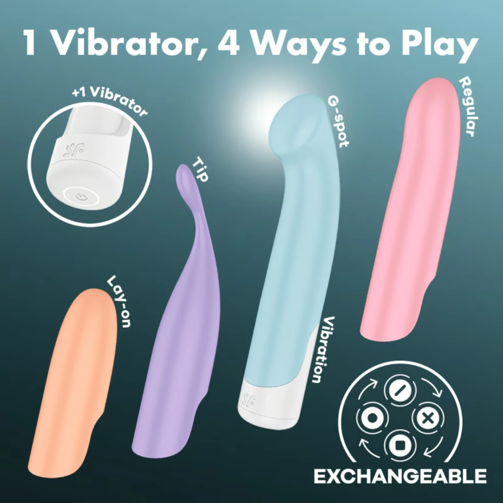 Satisfyer Playful Four 4 In 1 Pleasure Vibrator Set Blue Orange Pink Purple - Image 4